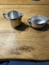 Vintage Silver Picquot Ware Sugar Bowl and Milk Jug Set