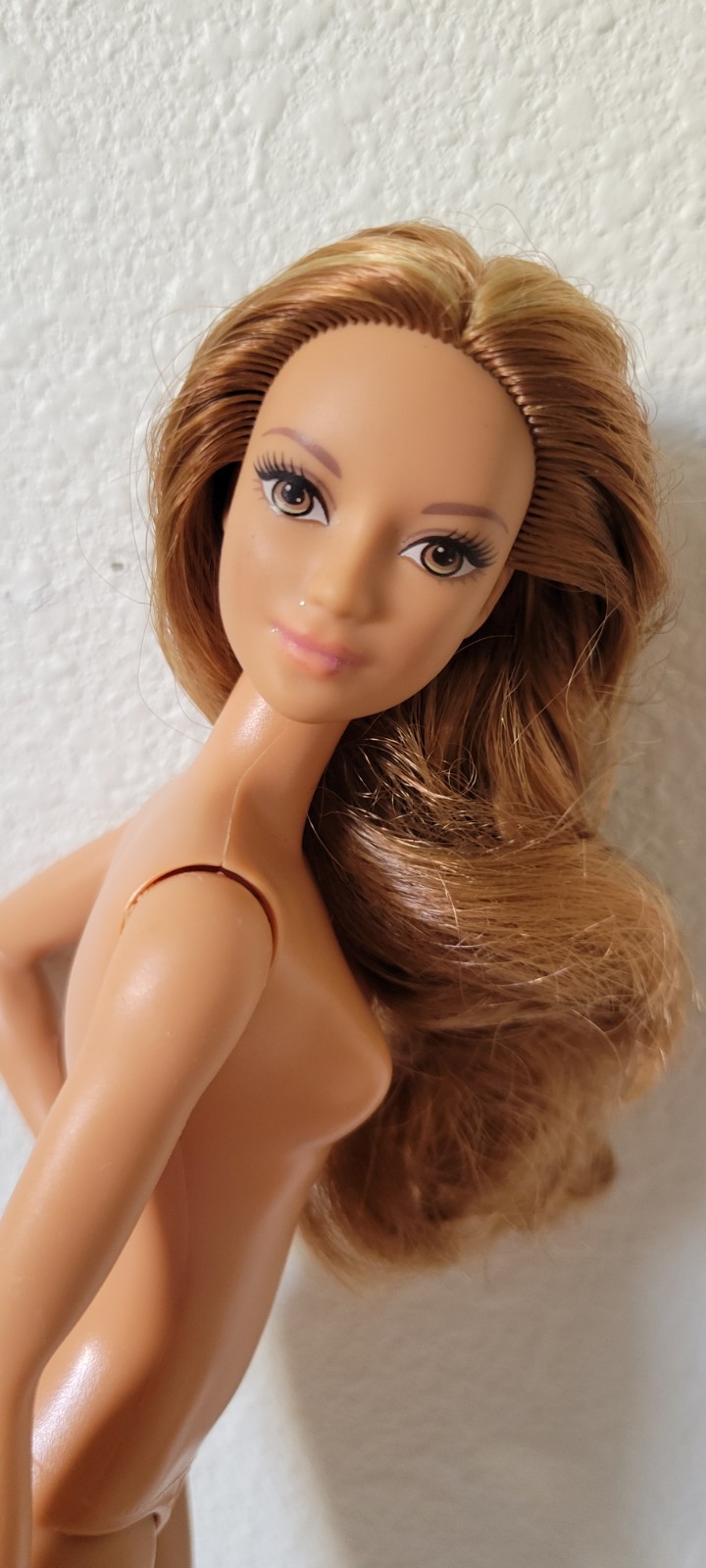 🎀 Barbie Nude doll fashionista Red hair hazel eyes Lea Face Tan Body For OOAK 