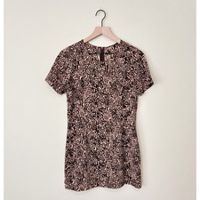 Vintage Printed Short Sleeve Mini Dress 