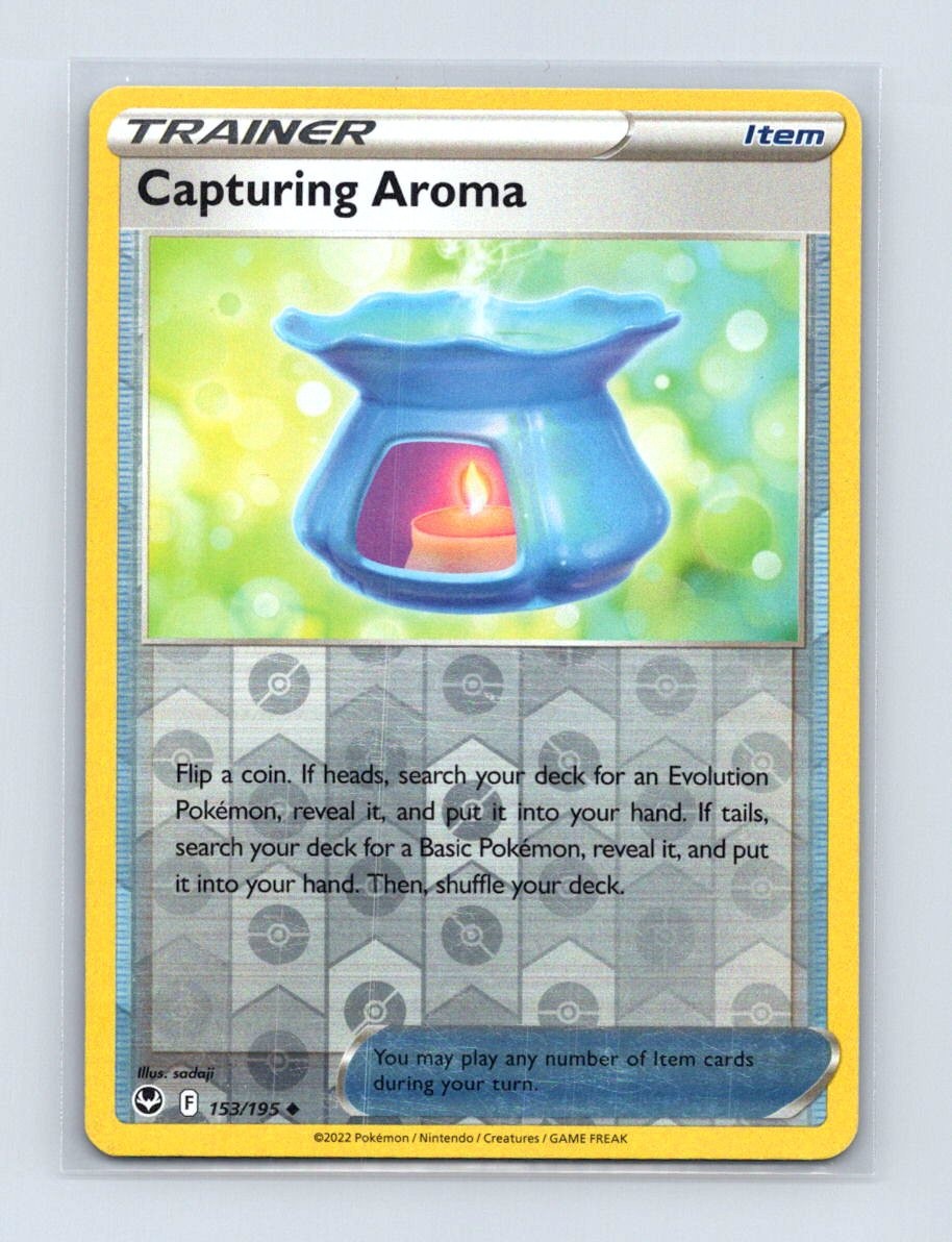 Capturing Aroma 153/195 Uncommon Silver Tempest Pokemon Reverse Holo LP