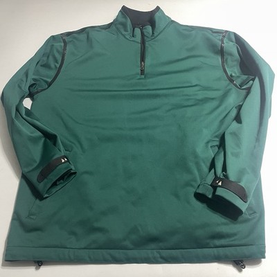 Greg Norman Sz L Waterproof 1/4 Zip Pullover Jacket Green Play Dry Micro Fleece