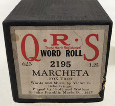 Vintage QRS Player Piano Roll 2195 Marcheta Fox Trot Schertzinger Franklin 1923