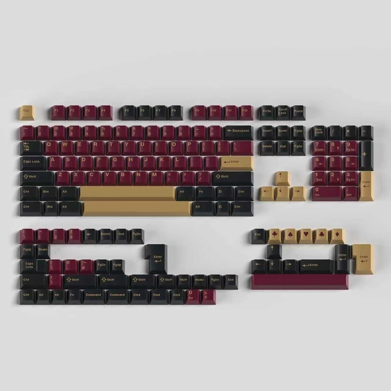 Double Shot Keycaps 173 Keys Cherry Profile Red Samurai Keycap Set for ANSI/ISO