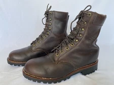 Chippewa Logger Mens Boots Size 8.5 EE Made in USA Vibram Sole Hardly Worn