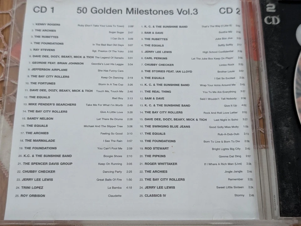 Various 50 Golden Milestones Vol. 3 Oldies 2 CD Box 1999 Rod Stewart Equals Rube - Bild 2 von 4
