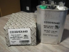 NEW IRP CD30/5X440 Oval Run Capacitor - 440 VAC 30+5uF
