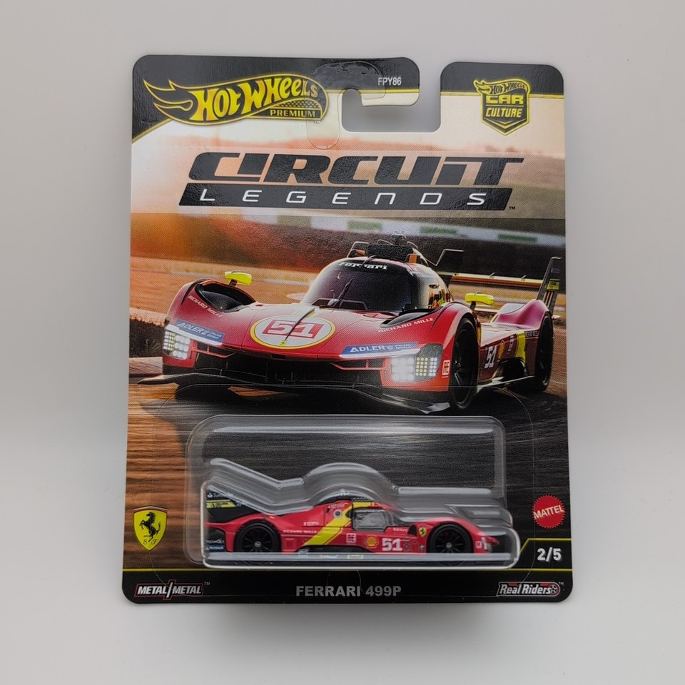 Hot Wheels Ferrari 499P Chase Negro - Edición Premium Circuit