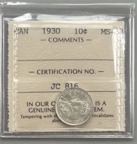 1930 Canada Ten Cent - ICCS MS63   C1