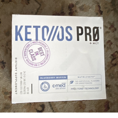 KETO OS PRO Blueberry Muffin Packet Vitamin B6 B12 Magnesium Dairy-Free 20pk