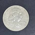 1957 D Franklin Silver Half Dollar 90% Silver Denver Mint Liberty Bell