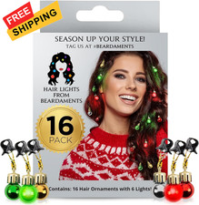 Beardaments Light Up Hair Lights - The Original Ornaments from, 16pc...