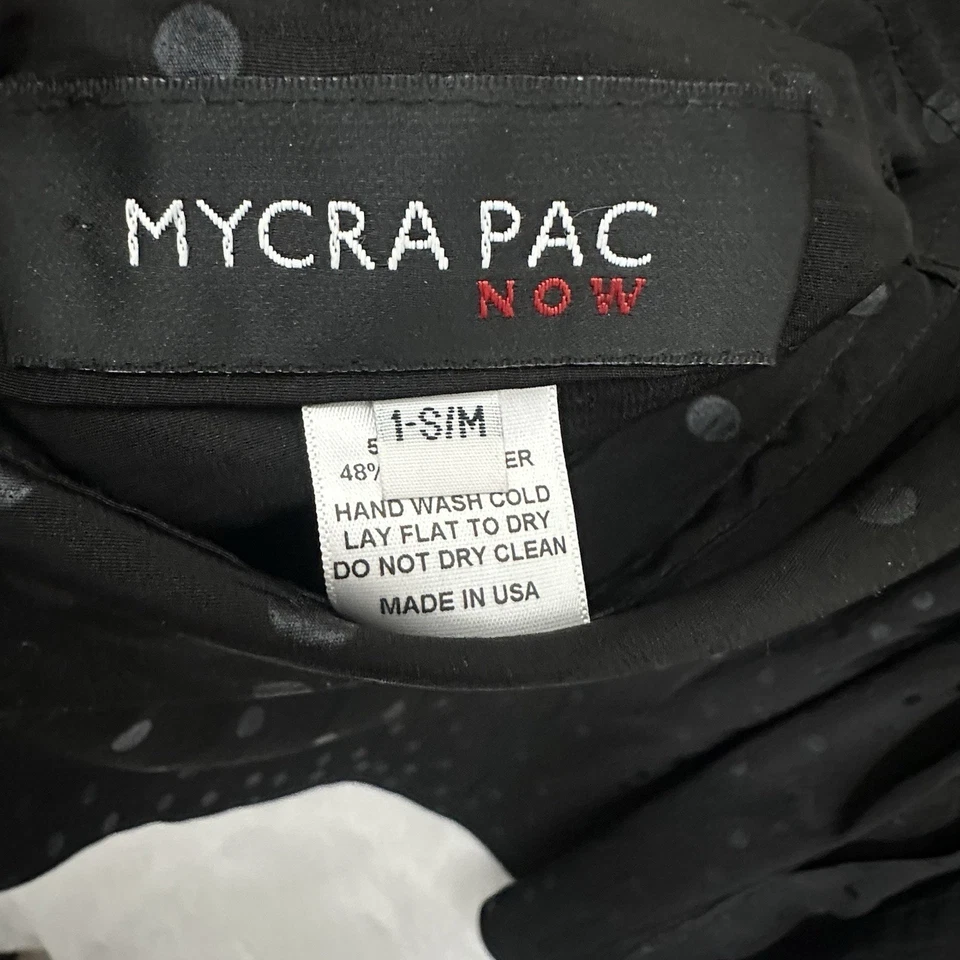 Mycra Pac Mini Donatella Impermeable Reversible Plisado Cuello Capucha Punto Negro Foto 4 de 4