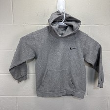 Vintage Nike USA Hoodie Hooded Sweatshirt Medium Youth Grey Swoosh White Tag