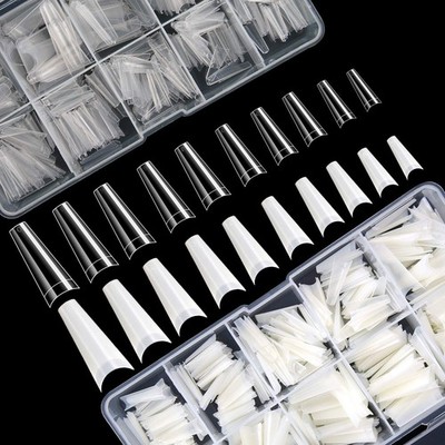 1000 PCS French Coffin Ballerina Nail Tips Acrylic Nails Artificial Half Fals...