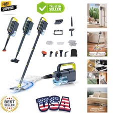 10-in-1 Steam Mop with Detachable Handheld Steamer,350ml Tank, 10s Heat-Up, 2...