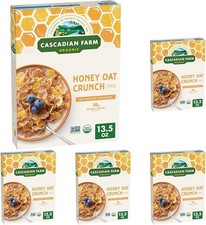 Honey Oat Crunch Organic Cereal, Made with Whole Grain, 13.5 oz, Pack of 5