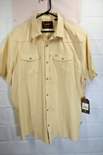 New Mens Howler Bros Snap Button Shirt Size XL Cream Emergency Tech Vented