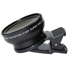Universal Phone Cameras Lens Clip Kit 0.45X Wide Angle 10X Macro Lens