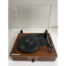 Udreamer Bluetooth Record Player Turntable 3 Speed Mahogany Tested