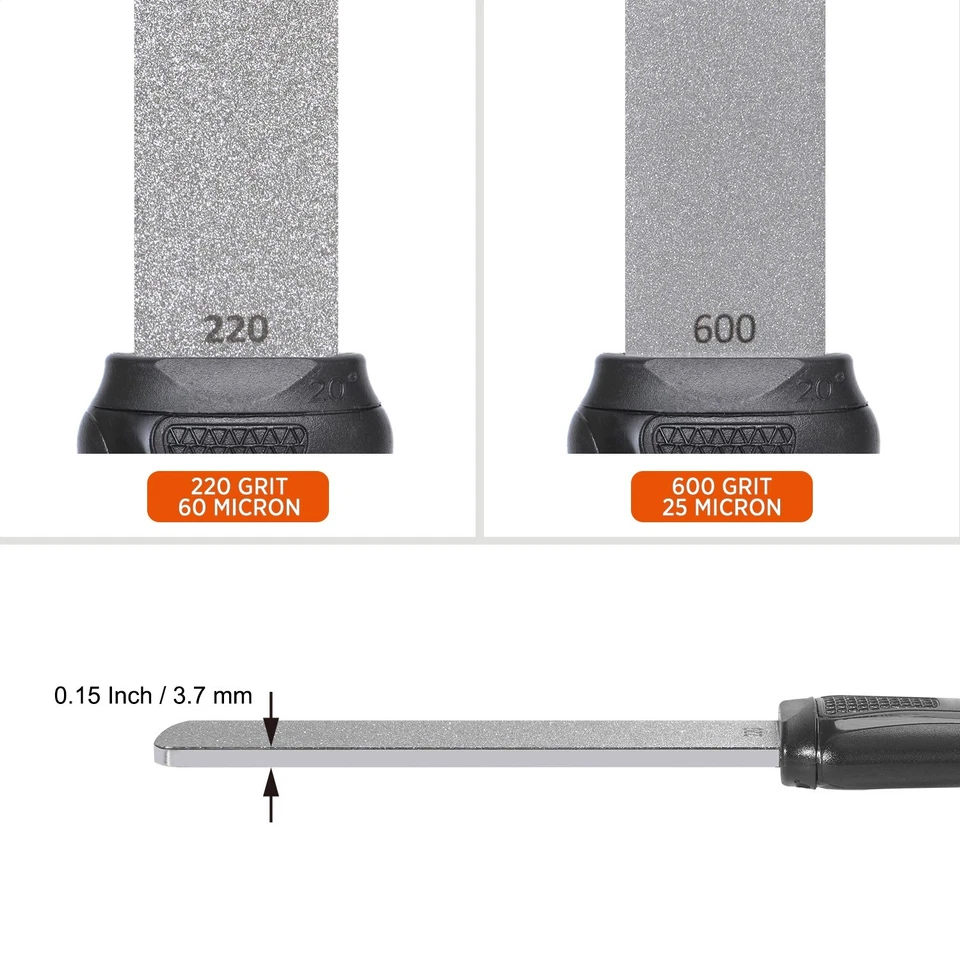 Archivo de piedra de afilar diamante de doble grano SHARPAL 120N con AngleGuide 220/600Grit Foto 4 de 4