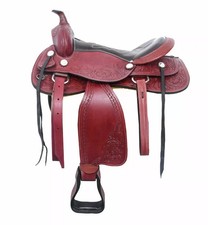 High Quality Black Leather Western Barrel Horse Tack Size 15".