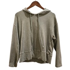 Anthropologie t.la Soft Hoodie Pullover Sweatshirt Green Washed Cotton Medium