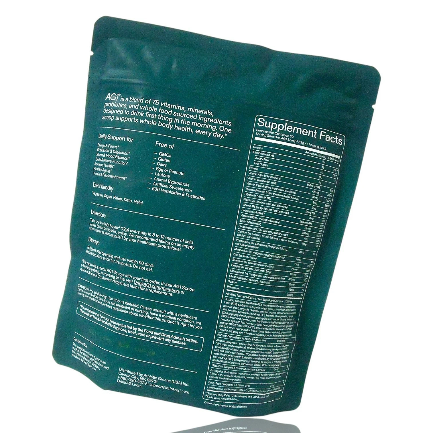 (4-Pack) Genuine AG1 Athletic Greens Powder Pouch 12.7 oz. 30-Day Supply 02/2026