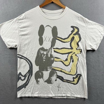 Travis Scott Cactus Jack Kaws For Fragment Shirt Mens Large White All Over Print