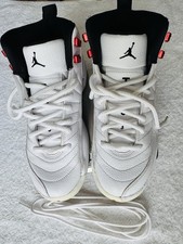 Jordan Air Jordan 12 Kids Sneaker White Black Red Leather US 7Y 153265-106
