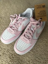 Nike Girls Pink White Low Top Sneakers Lace Up Lightweight US 5.5Y EUR 38
