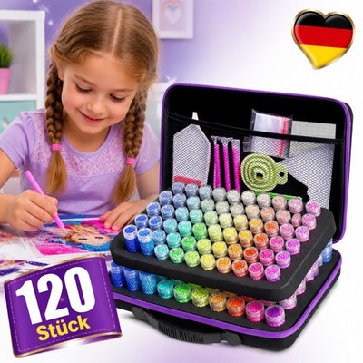 5D Diamond Painting Zubehör 120 Boxen + Koffer Aufbewahrungsbox Diamant Malerei