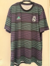 Image of Real Madrid Authentic 2022/23 Adidas Pre-Match Shirt Mens XL Black Purple Green