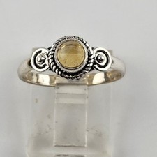 Sterling Silver 925 Citrine Ring Size 8