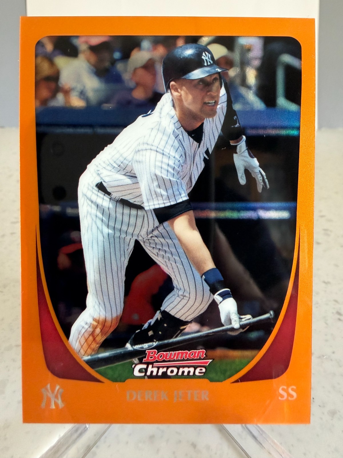 2011 Bowman Chrome 'Orange Refractor' Derek Jeter #129 serial'd /25 HOF SS