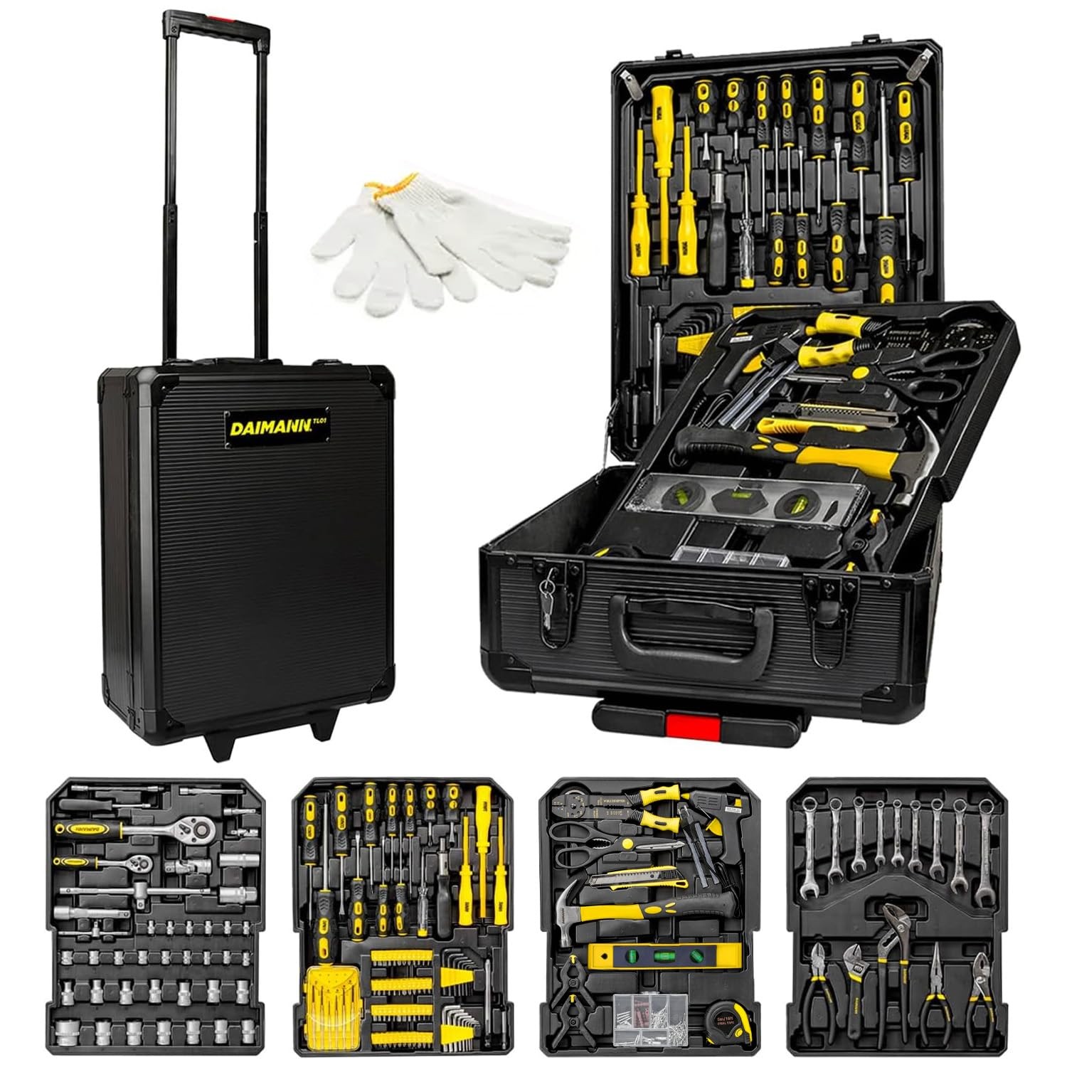 Set Valigia Attrezzi 699 Pezzi Trolley - Regalo Ideale Fai da Te