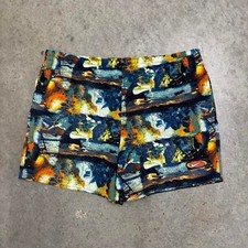 Vintage 90s Nike Shorts All Over Print Nylon Abstract Mini Swoosh XL