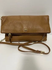 Tory Burch Leather Brown Shoulder Bag Authentic Classic Crossbody Purse