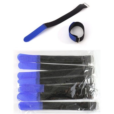10 Kabelbinder Klettband 20x2 cm blau Klett Kabelbinder Klettbinder Adam Hall