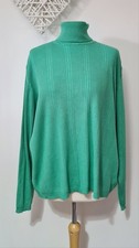 Ladies M S Green Viscose Blend Turtle Neck Long Sleeve Jumper Size 22 VGC