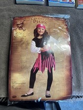 Halloween Costume Girl Carribean Pirate Medium 8-10 New