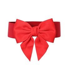 Cute Wide Elastic Belt Women's Bowknot Belt Ladies Stretchy Bow Belt for Party
