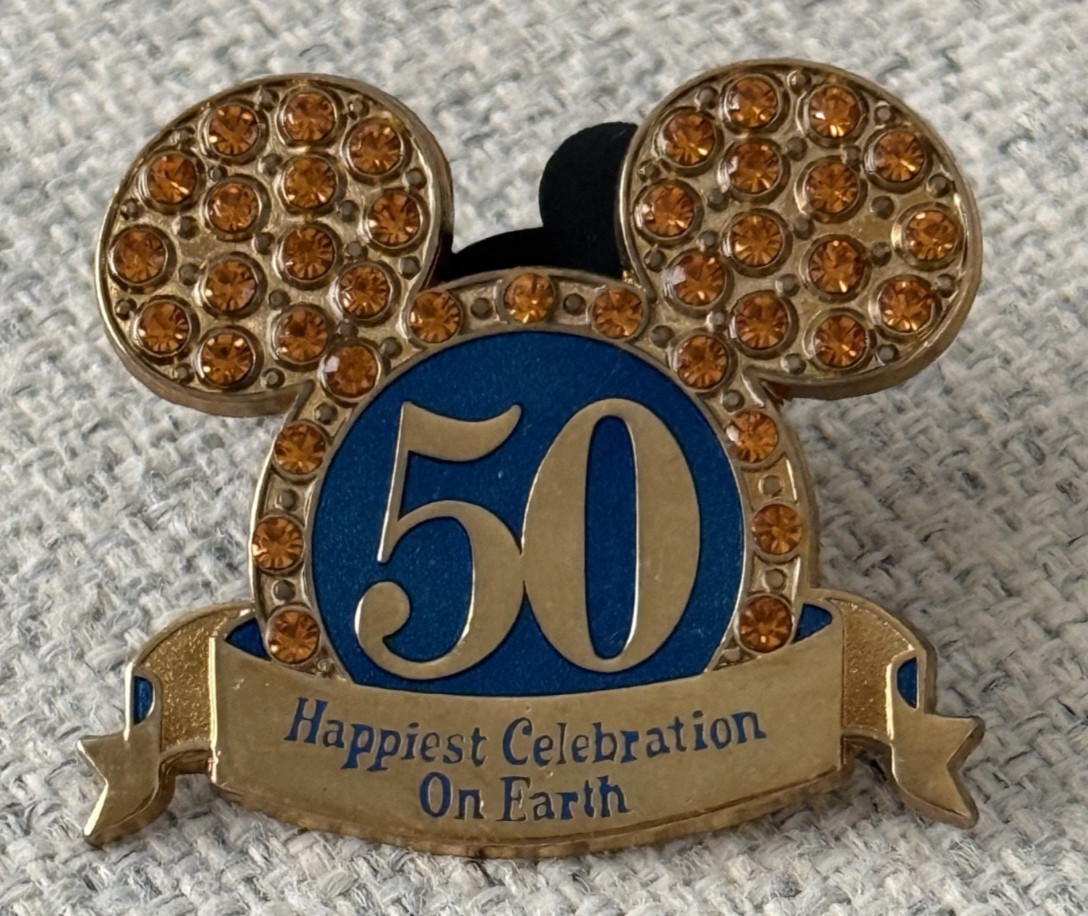 2005 Jeweled 50th Mickey Head Icon Happiest Celebration on Earth Disney Pin