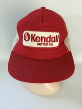 Vintage 80s Kendall Motor Oil Red And White Snap Back Hat USA