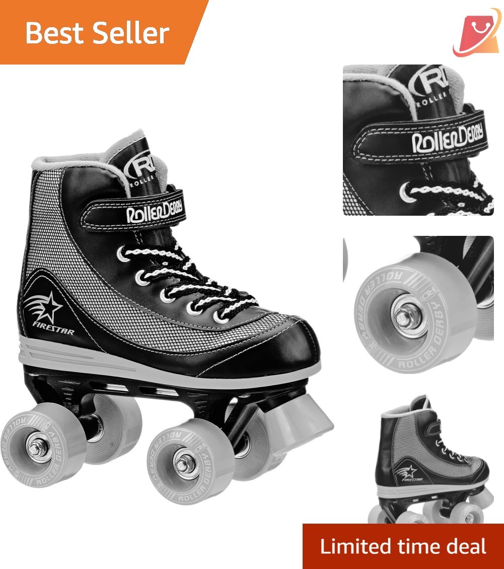 Girls Boys Beginners Kids Size 4 Black Grey Comfort