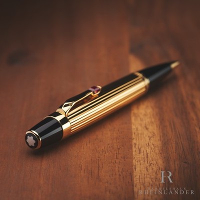 Montblanc Boheme Rouge Gold Plated Pinstripe Guilloche Mechanical