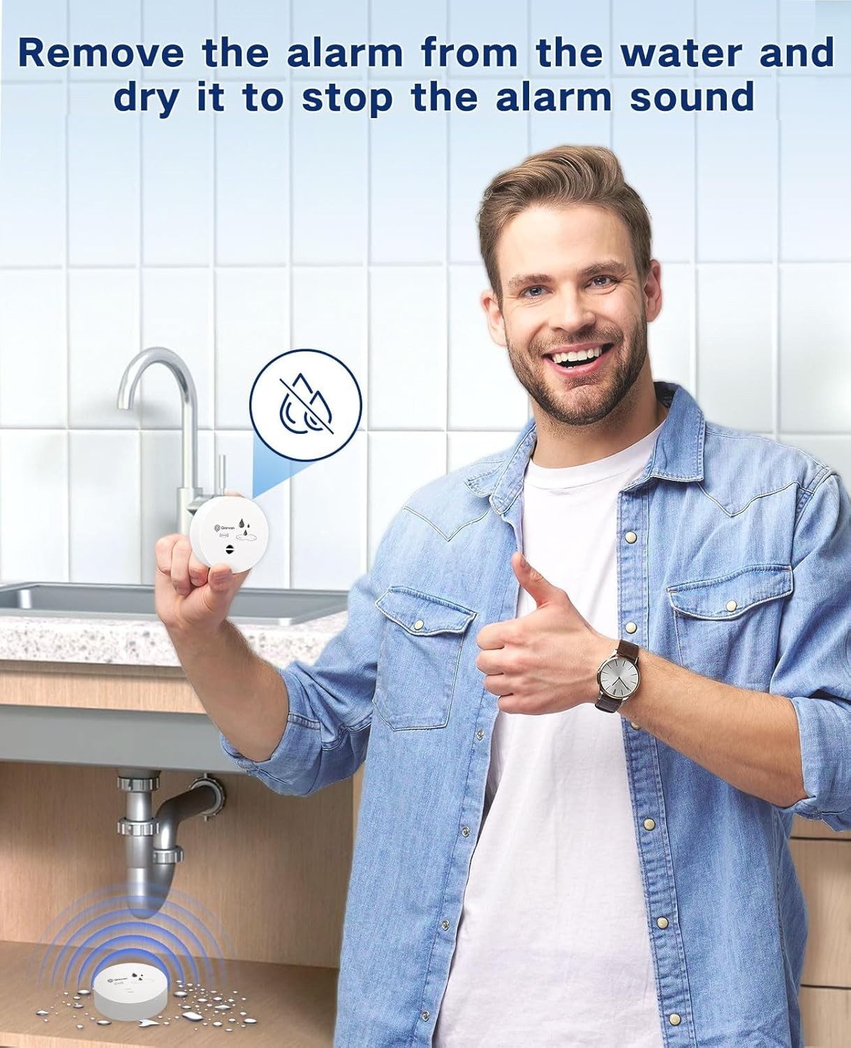 Compact 10 Pack Water Leak Alarms with 100dB Alert - Home Safety Essentials thumbnail 8