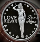 2025 1oz Silver Shield Love Alysa .999 Silver Proof Round (COA 124/179).
