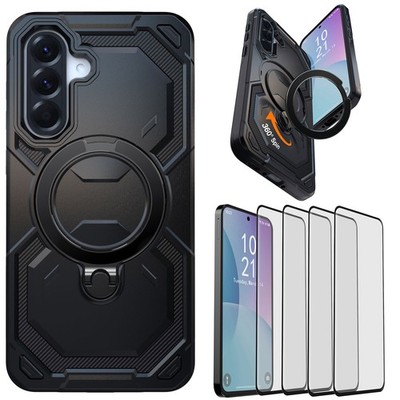 For Samsung Galaxy A36 5G Hybrid Stand Ring Holder Case Cover / Tempered Glass
