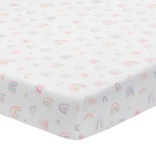 Lambs  Ivy Watercolor Pastel Rainbow 100 Cotton Baby Fitted Crib Sheet