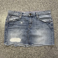 Gap 1969 Skirt Womens 4 27 Mini Distressed Cut Off Light Wash Jean Denim